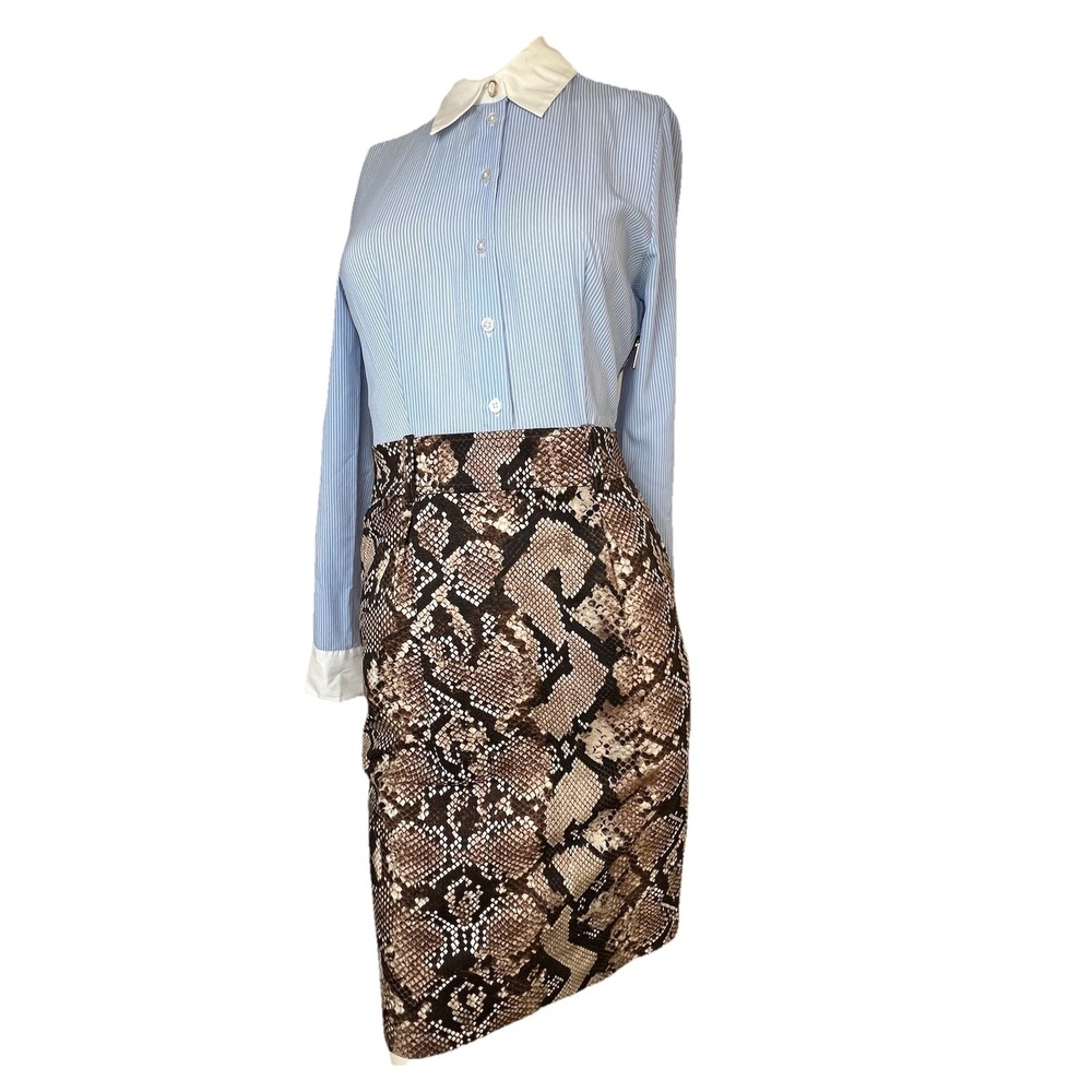 Altuzarra for Target Pinstripe Python Snakeskin Shirt Dress Pencil 2